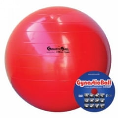 BOLA DE PILATES PARA GINASTICA GYNASTIC BALL 55CM VERMELHA COM  DVD